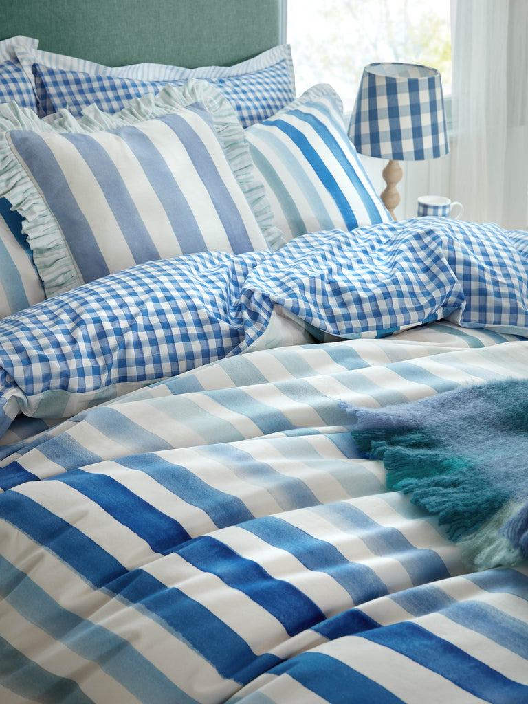 Bluebellgray Sunday Stripe Blue Duvet Set