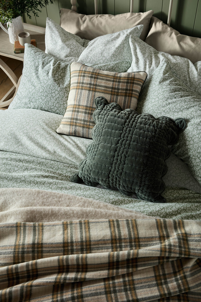 Laura Ashley Sweet Alyssum Sage 100% Brushed Cotton Duvet Set