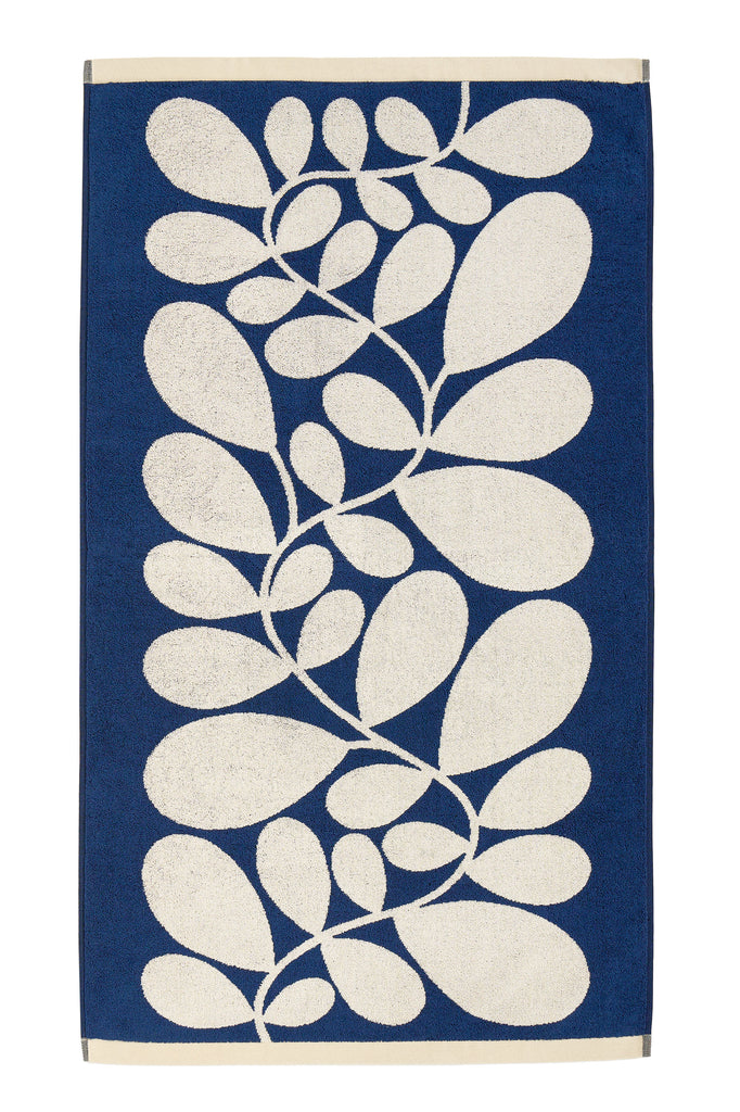 Orla Kiely Sycamore Stripe Dusk-Blue 100% Cotton 580gsm Towels