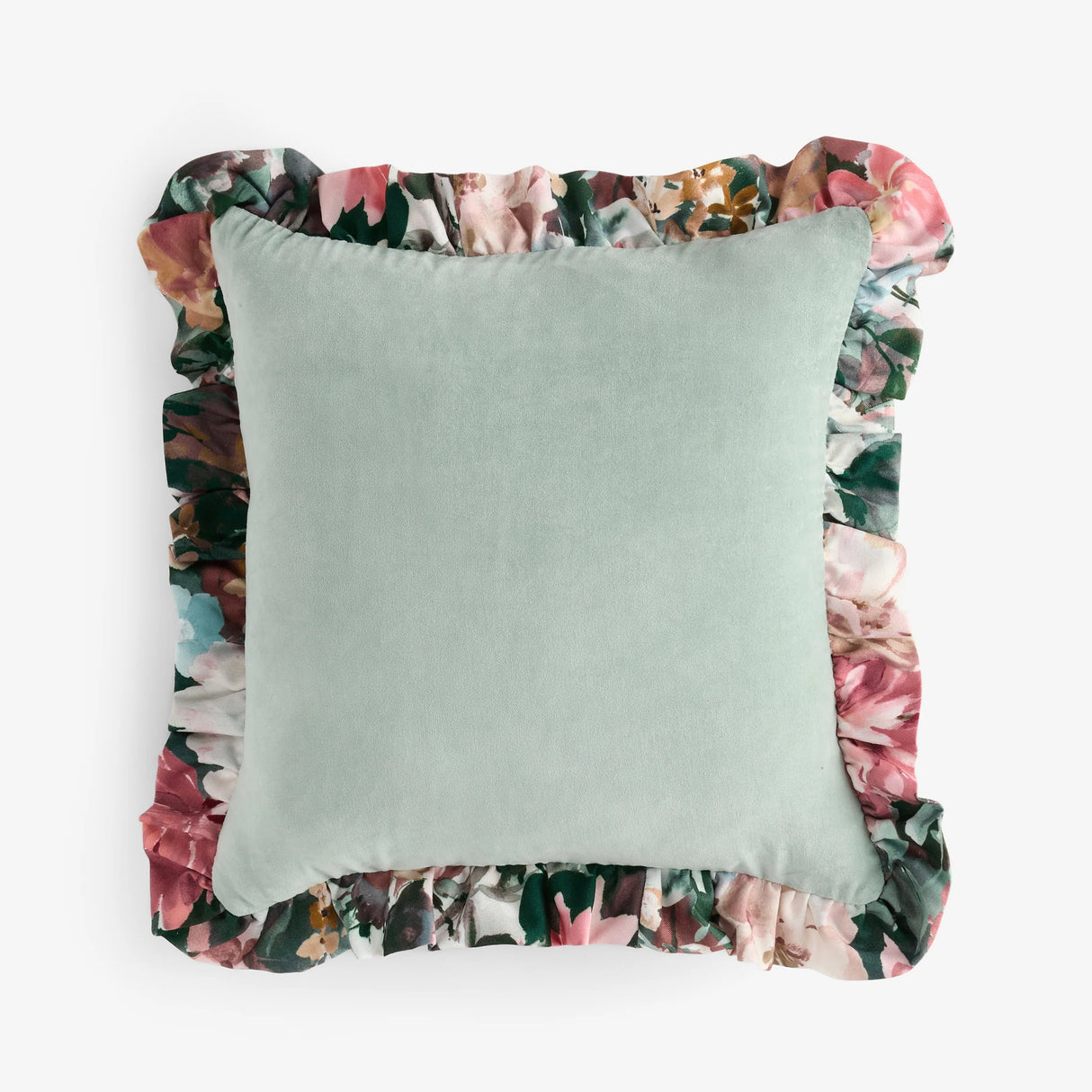 Clarke & Clarke Tahiti Spring Frilled 43cm x 43cm Polyester Filled Cushion