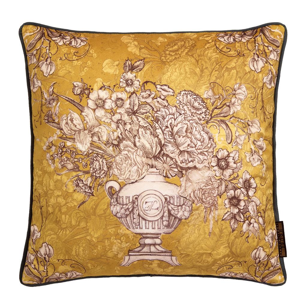 Laurence Llewelyn Bowen Tuscan Holiday Ochre 43cm x 43cm Polyester Filled Cushion