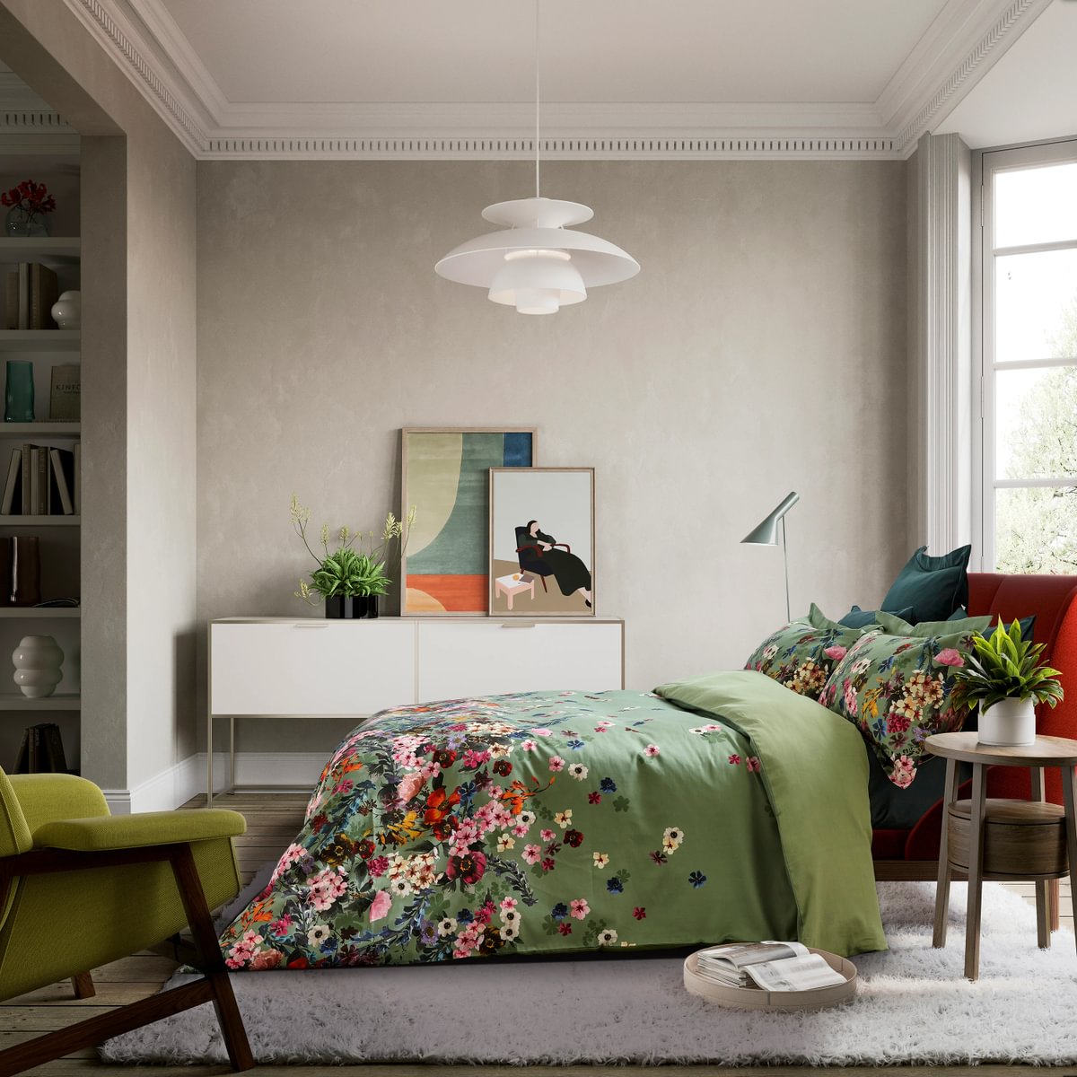 Ted Baker Antiquity Border Green Duvet Set