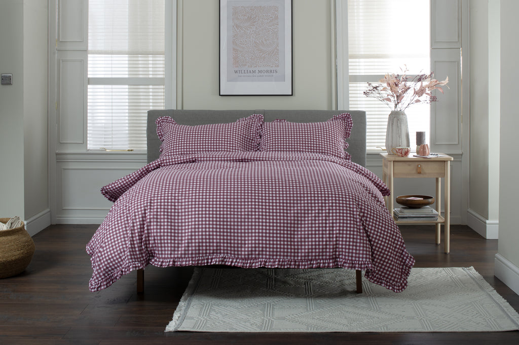 The Lyndon Company Gingham Frilled Duvet Set