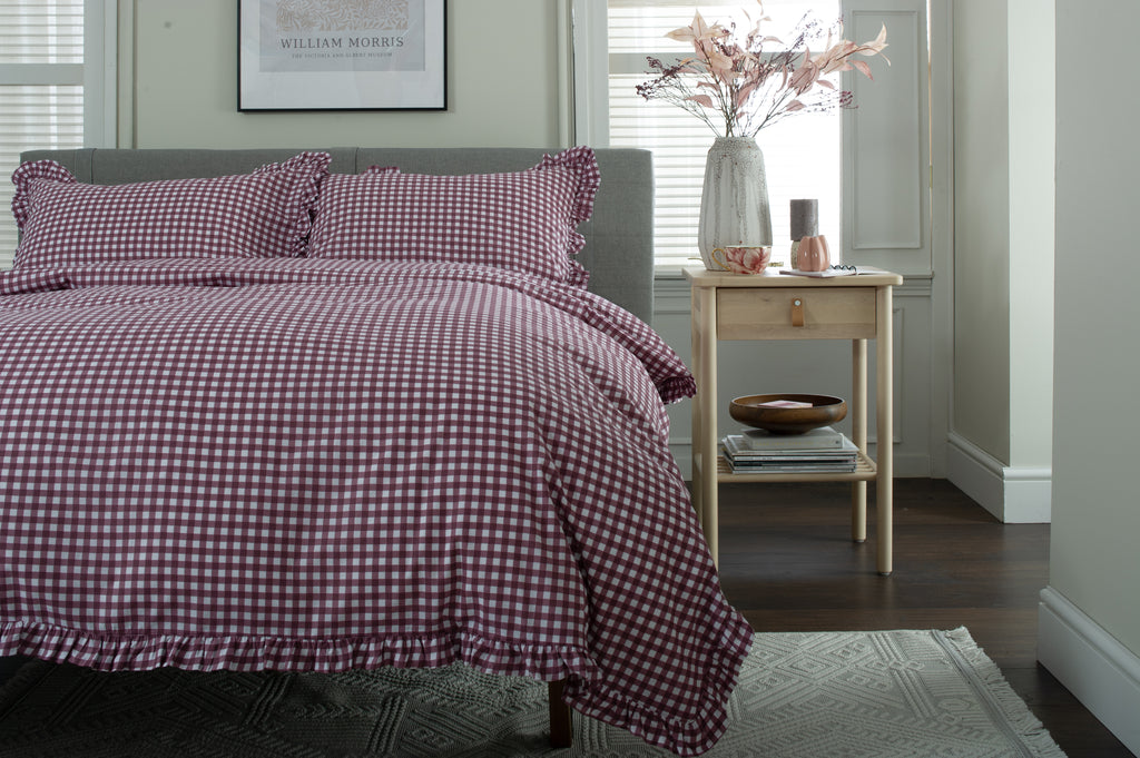 The Lyndon Company Gingham Frilled Duvet Set