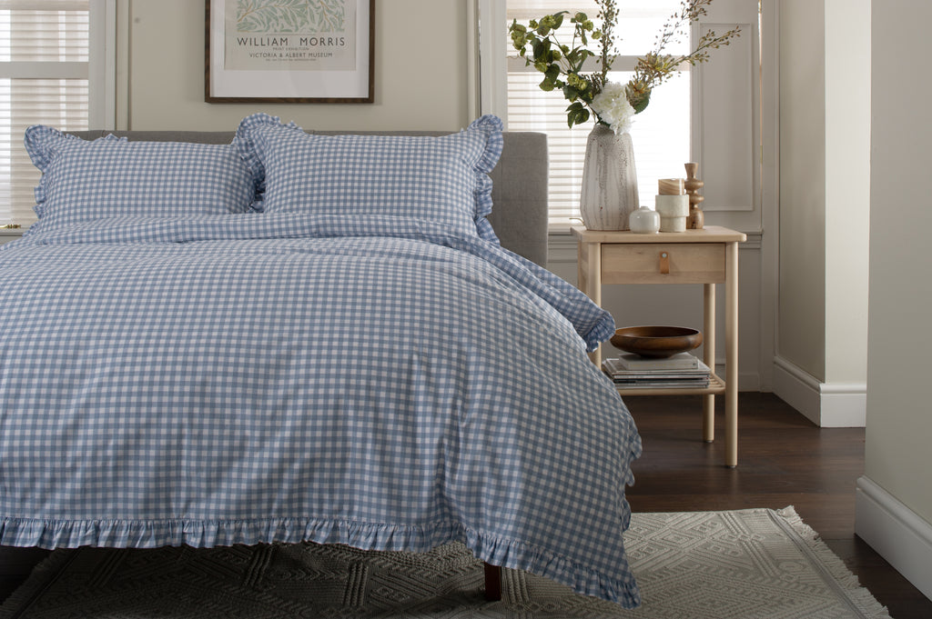 The Lyndon Company Gingham Frilled Duvet Set