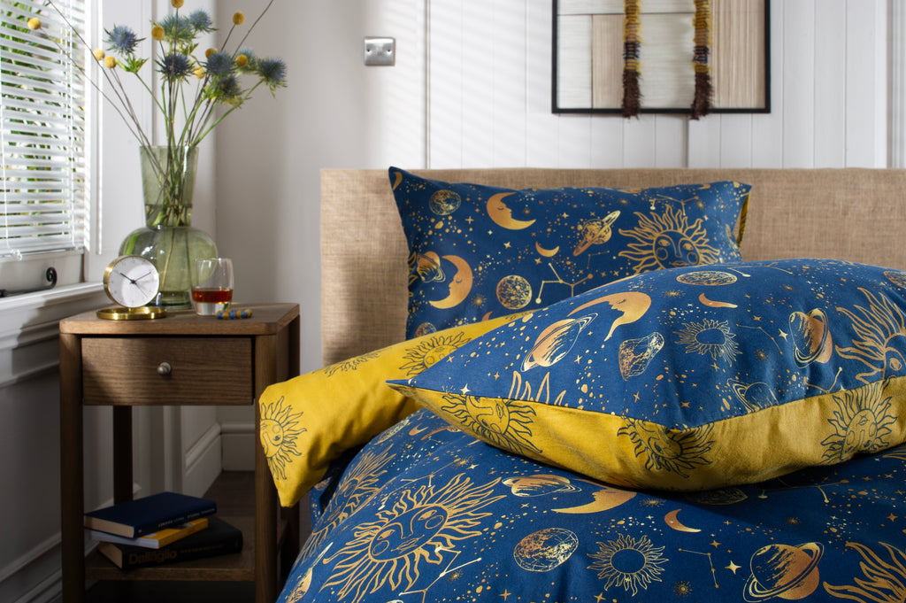 The Lyndon Company Sun Moon Stars 100% Brushed Cotton Duvet Set