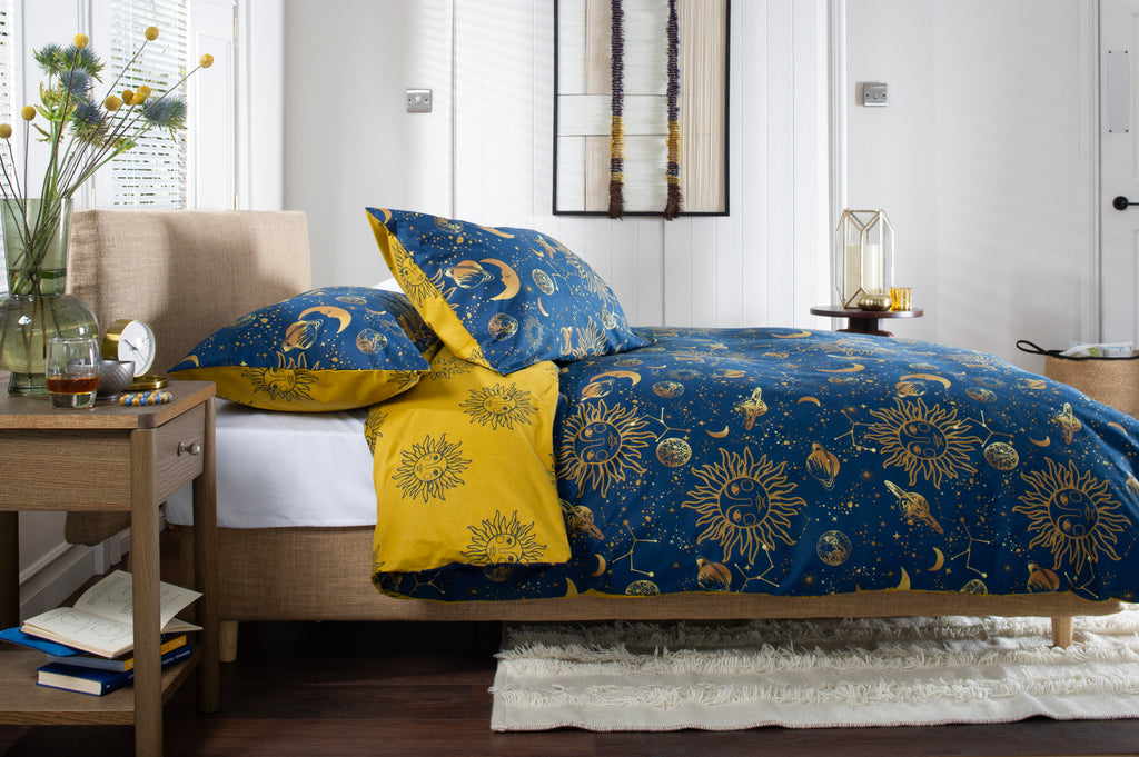 The Lyndon Company Sun Moon Stars 100% Brushed Cotton Duvet Set