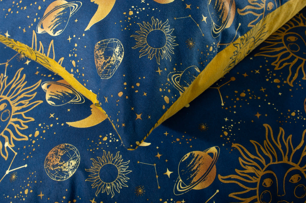 The Lyndon Company Sun Moon Stars 100% Brushed Cotton Duvet Set