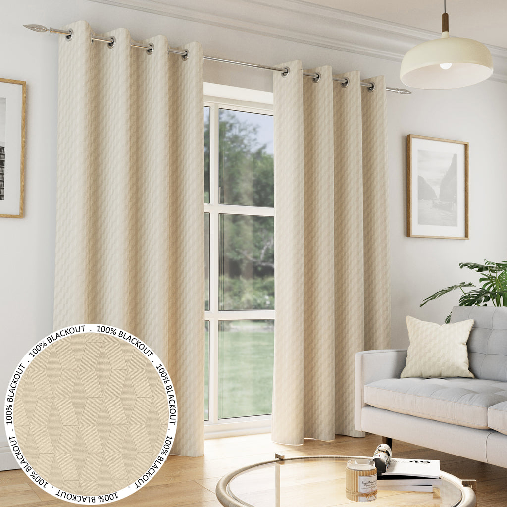 Tyrone Tokyo Soft Velvet Embossed Eyelet Curtains