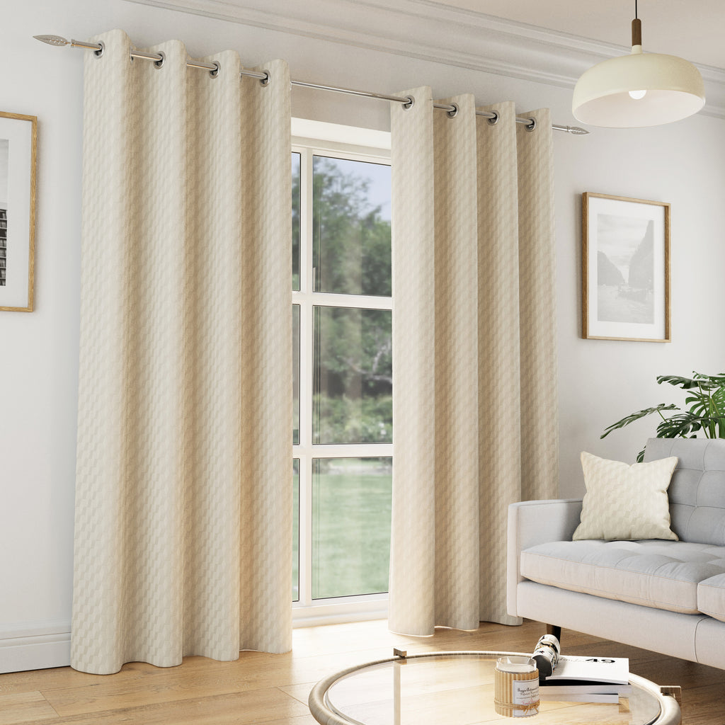 Tyrone Tokyo Soft Velvet Embossed Eyelet Curtains