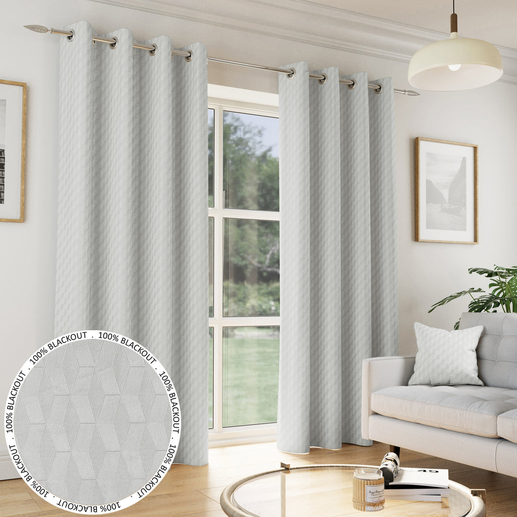 Tyrone Tokyo Soft Velvet Embossed Eyelet Curtains