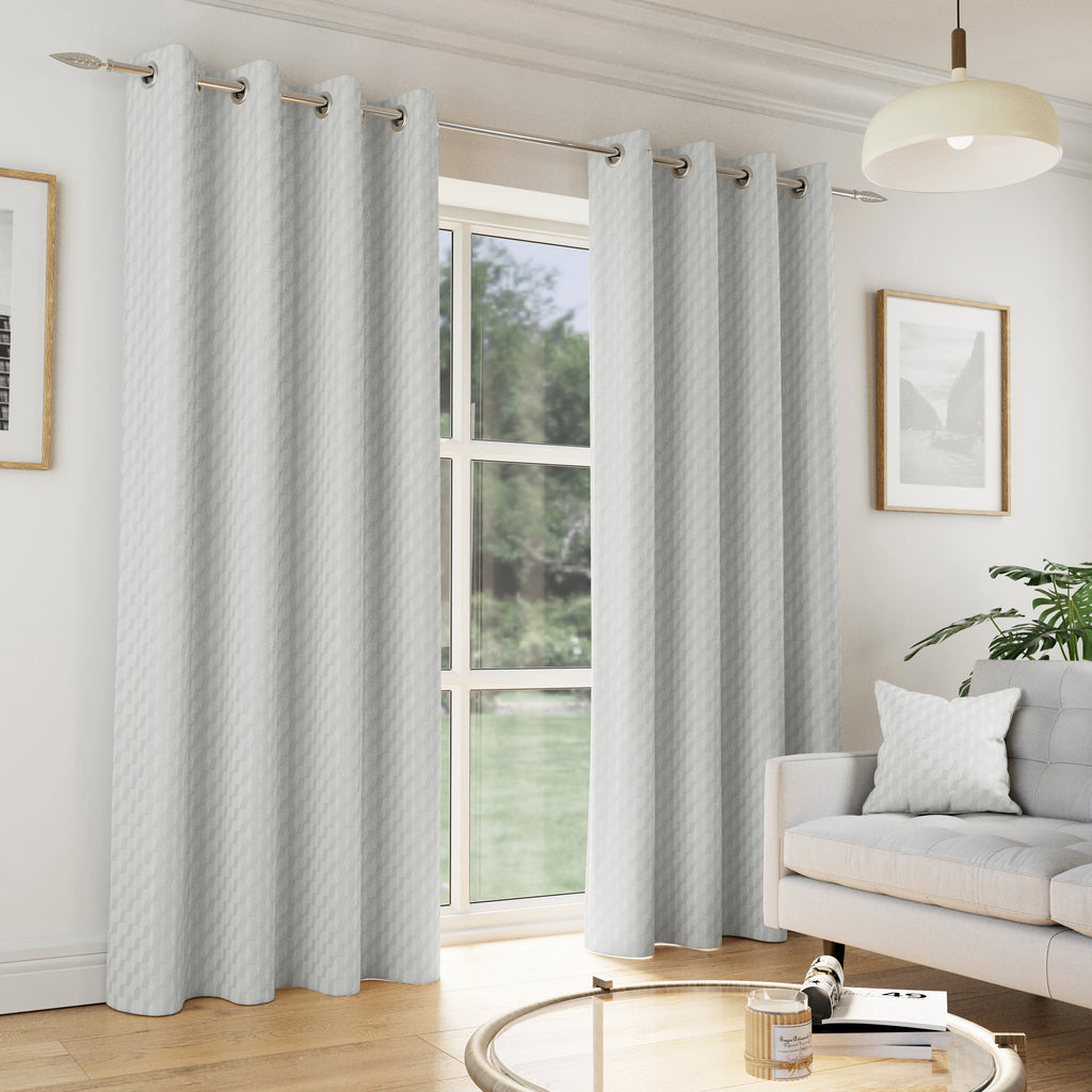 Tyrone Tokyo Soft Velvet Embossed Eyelet Curtains