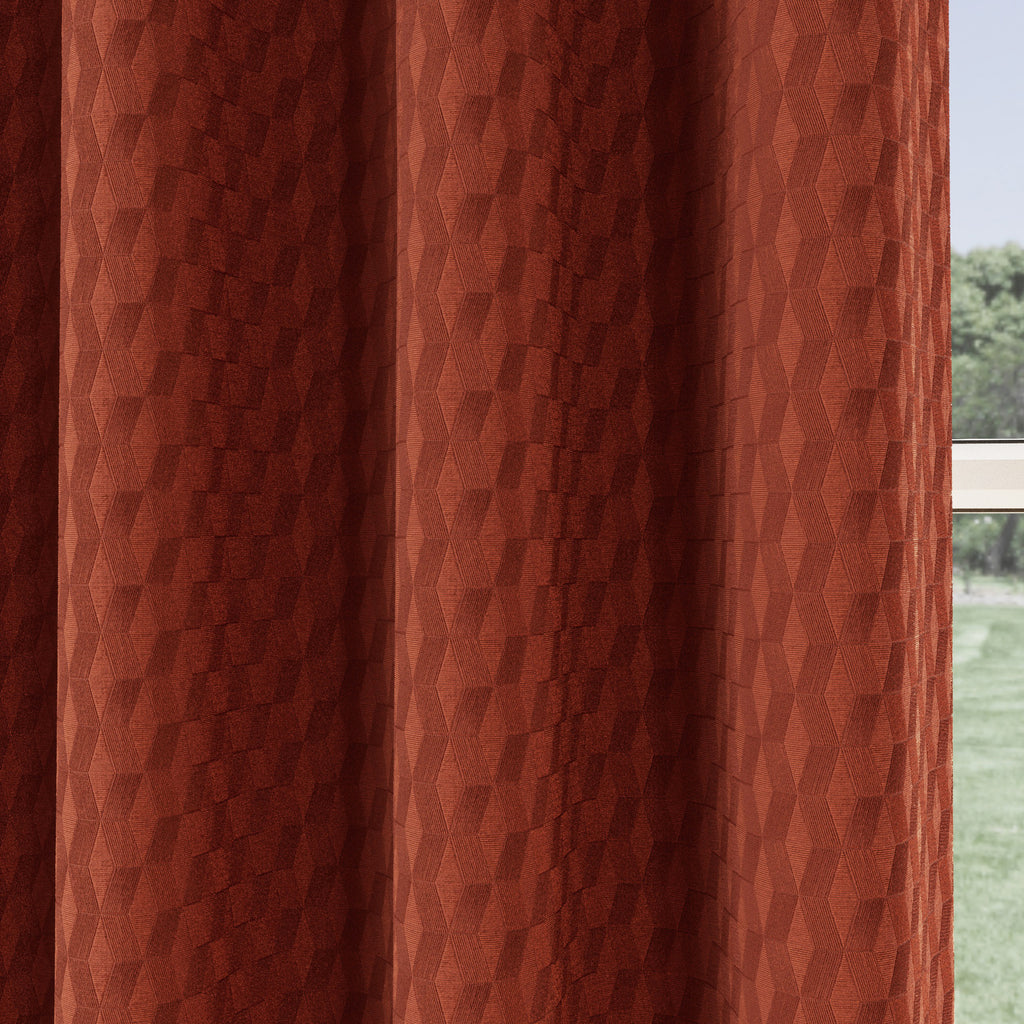 Tyrone Tokyo Soft Velvet Embossed Eyelet Curtains