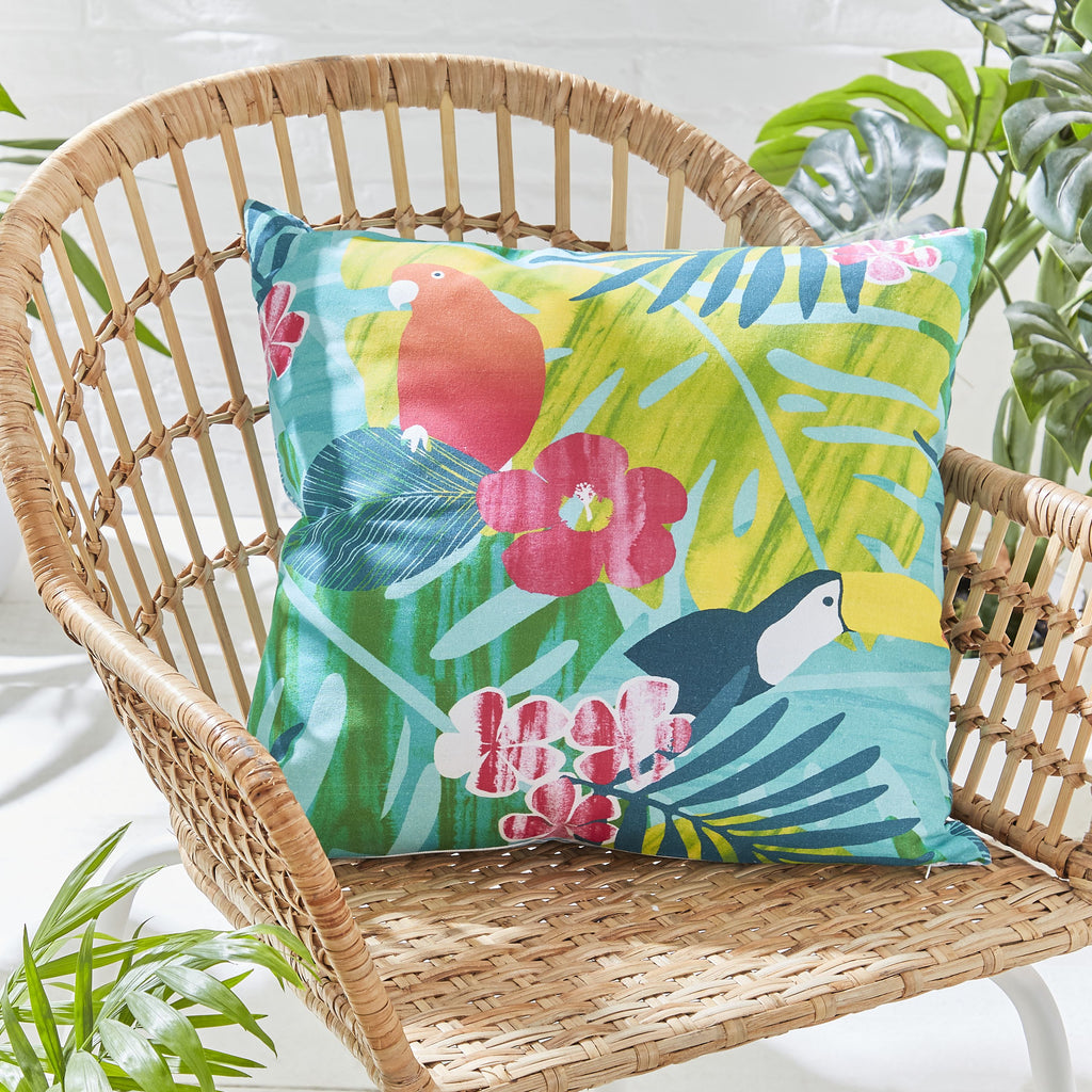 Catherine Lansfield Tropical Birds 45cm x 45cm Outdoor Cushion