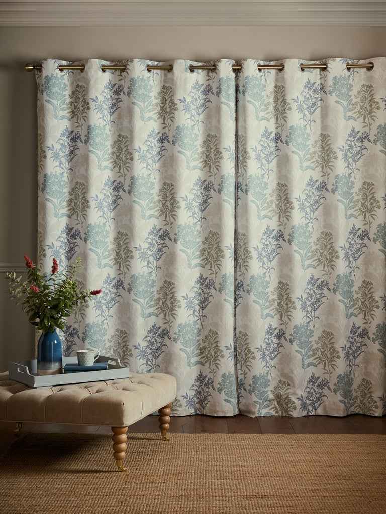 Laura Ashley Tenby Seaspray Blackout Lined Eyelet Curtains