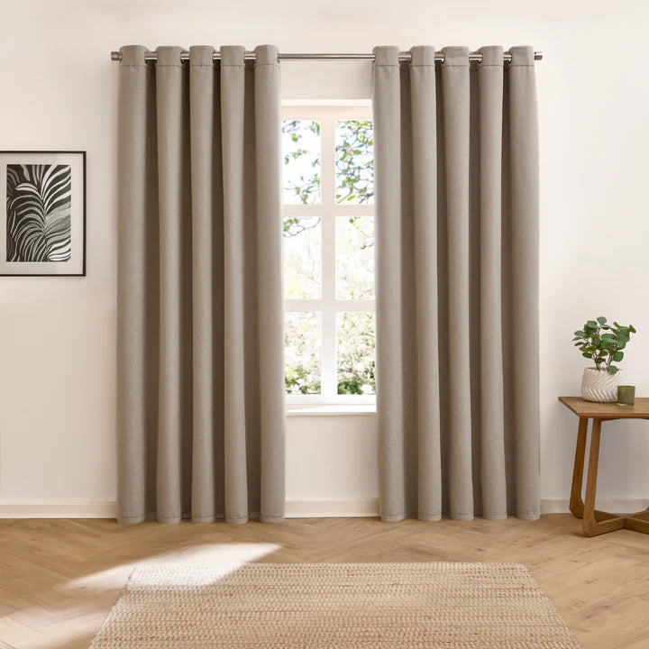 Furn Verso Reversible Suede-Look Blackout Lined Eyelet Curtains
