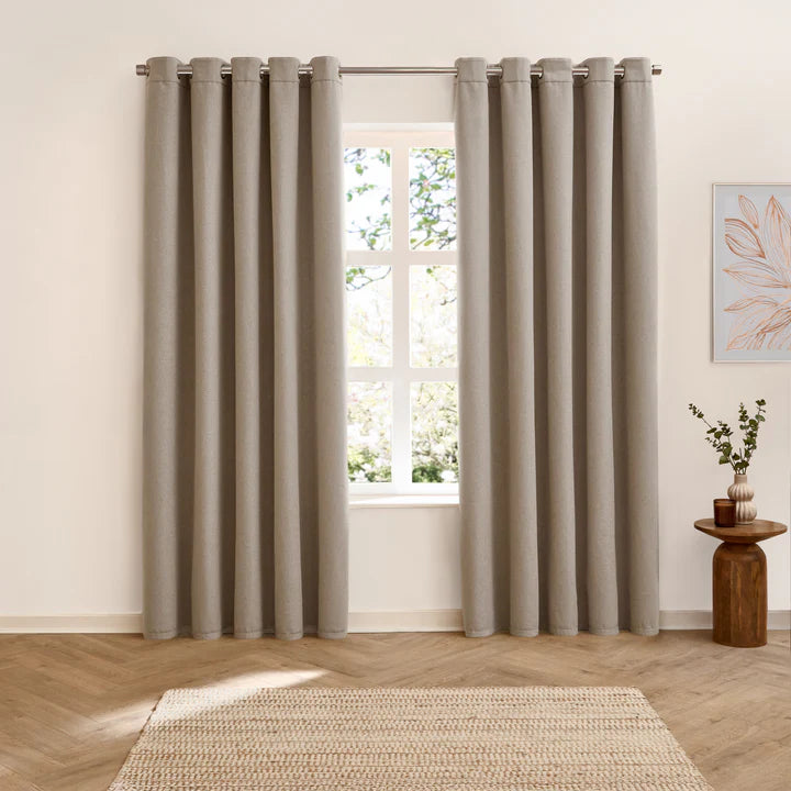 Furn Verso Reversible Suede-Look Blackout Lined Eyelet Curtains