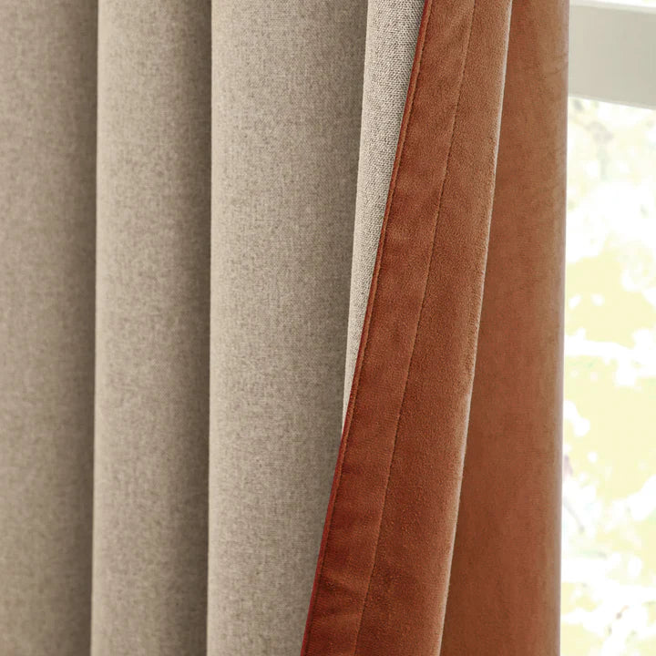 Furn Verso Reversible Suede-Look Blackout Lined Eyelet Curtains