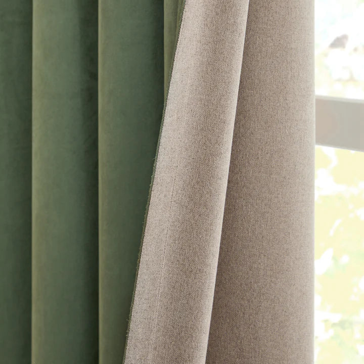 Furn Verso Reversible Suede-Look Blackout Lined Eyelet Curtains
