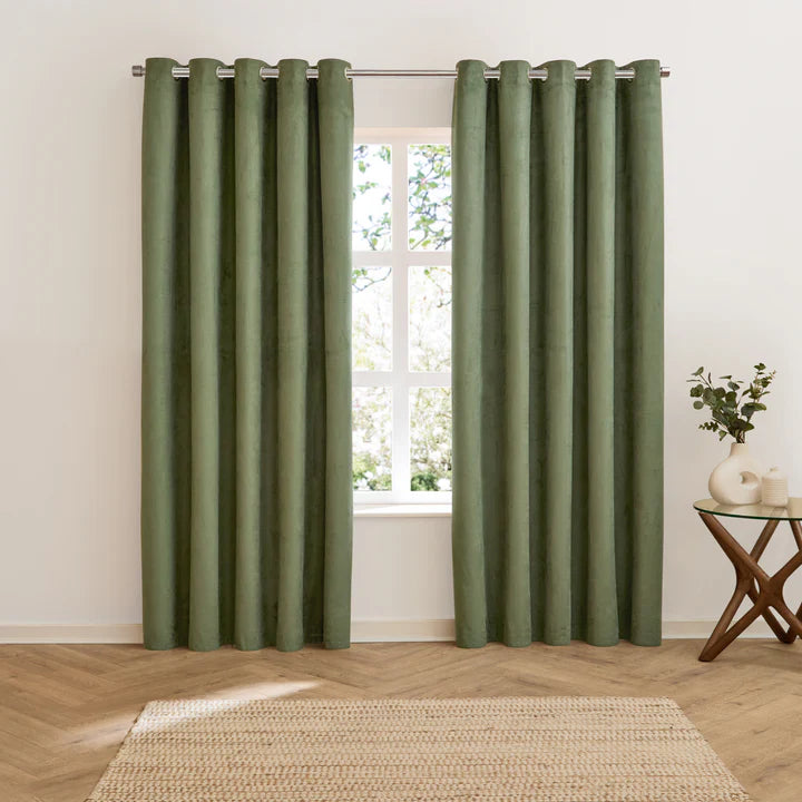 Furn Verso Reversible Suede-Look Blackout Lined Eyelet Curtains