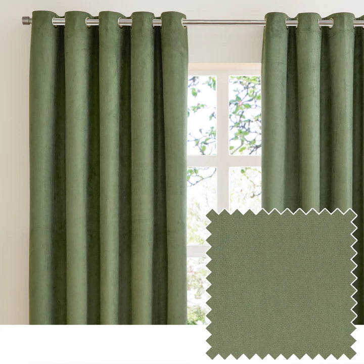 Furn Verso Reversible Suede-Look Blackout Lined Eyelet Curtains