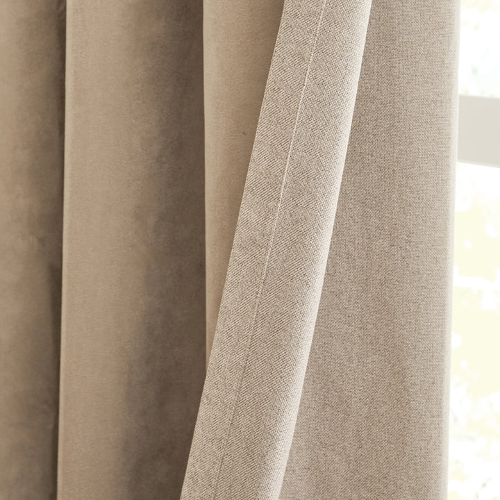 Furn Verso Reversible Suede-Look Blackout Lined Eyelet Curtains
