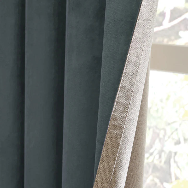 Furn Verso Reversible Suede-Look Blackout Lined Eyelet Curtains