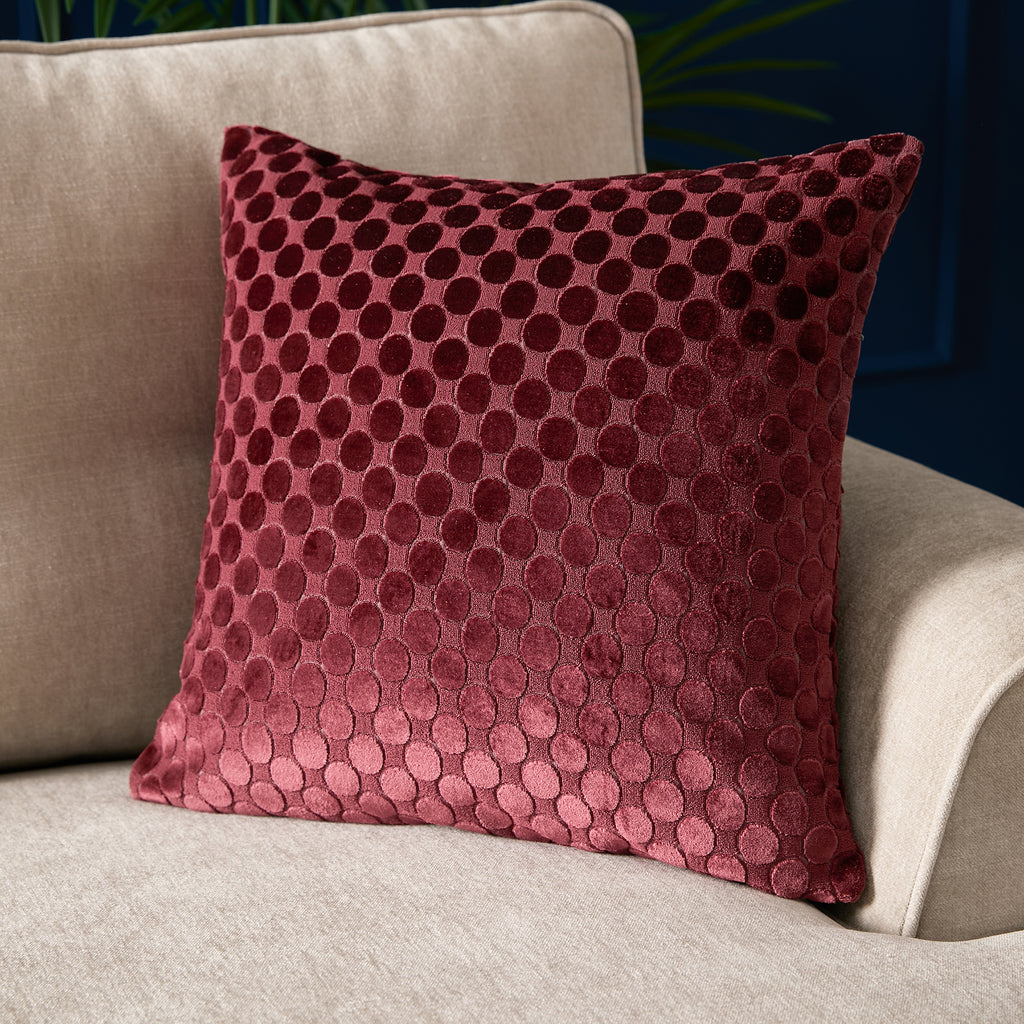 Soiree Velvet Spot 43cm x 43cm Polyester Filled Cushion