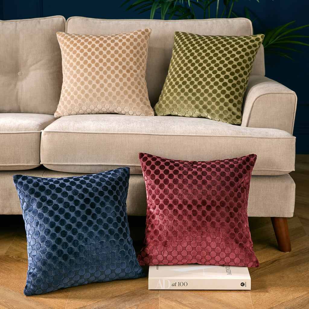 Soiree Velvet Spot 43cm x 43cm Polyester Filled Cushion