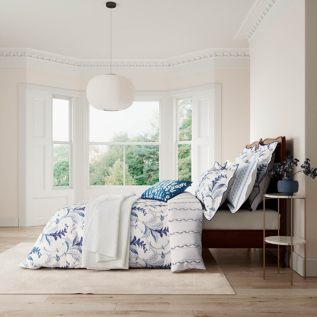 V&A Baroque Indigo Blue Duvet Set