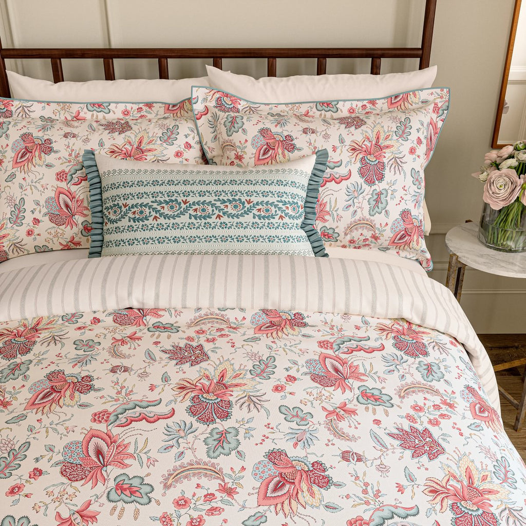 V & A Chintz Reverie Red & Teal Duvet Set