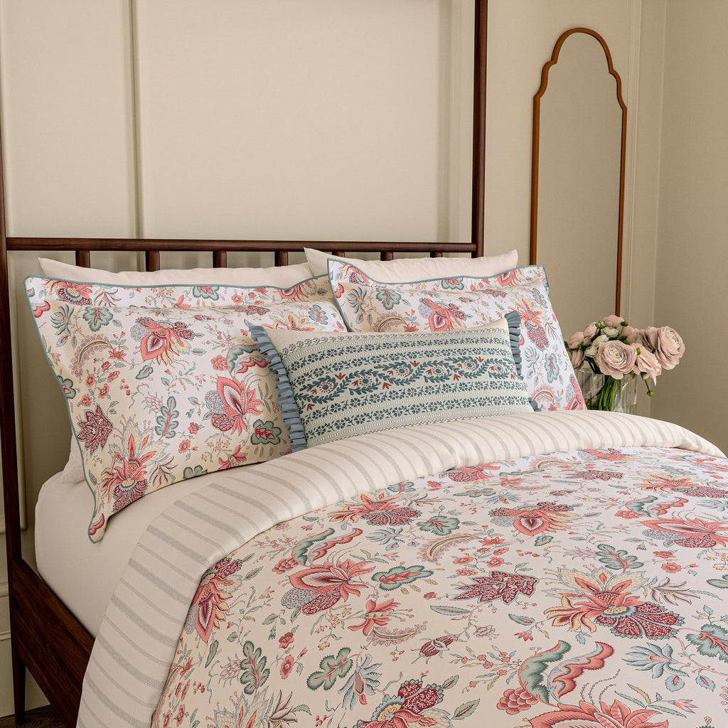 V & A Chintz Reverie Red & Teal Duvet Set