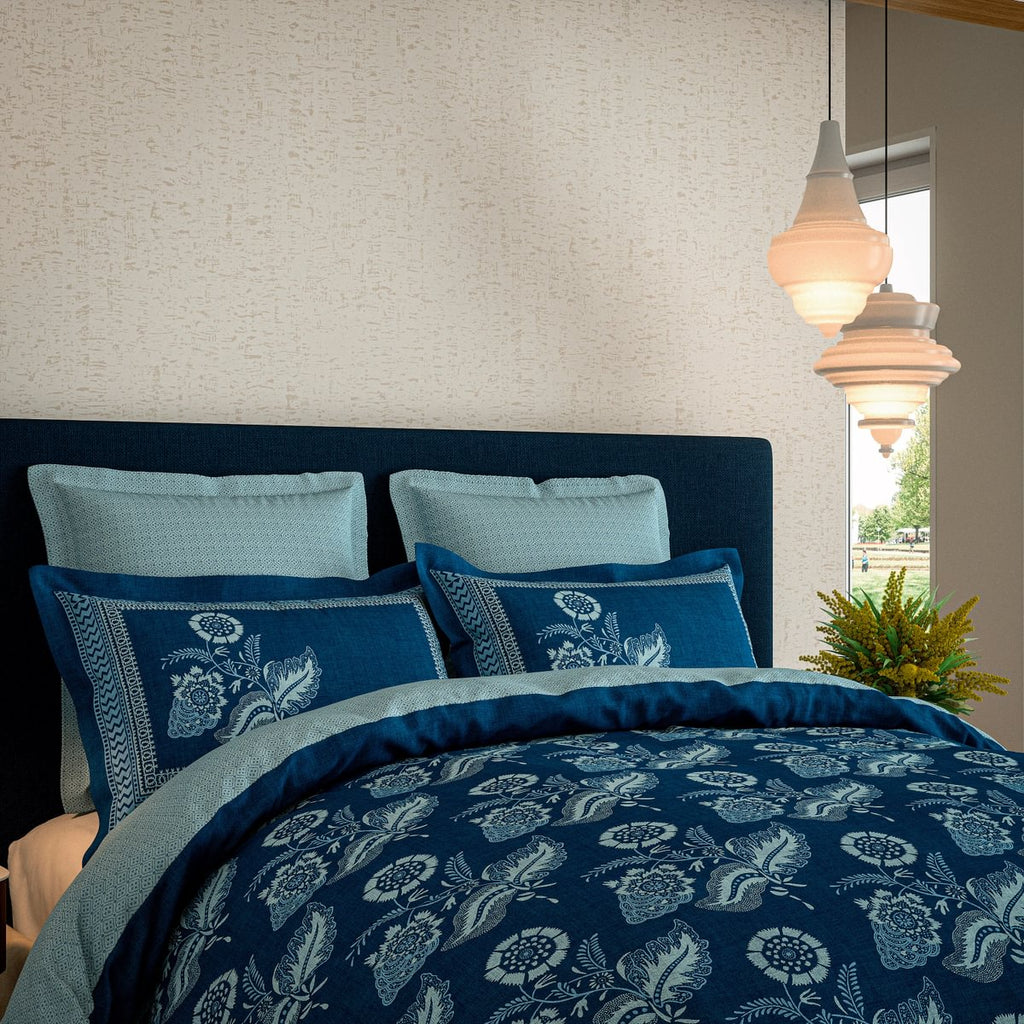 V & A Eastern Bloom Indigo Duvet Set