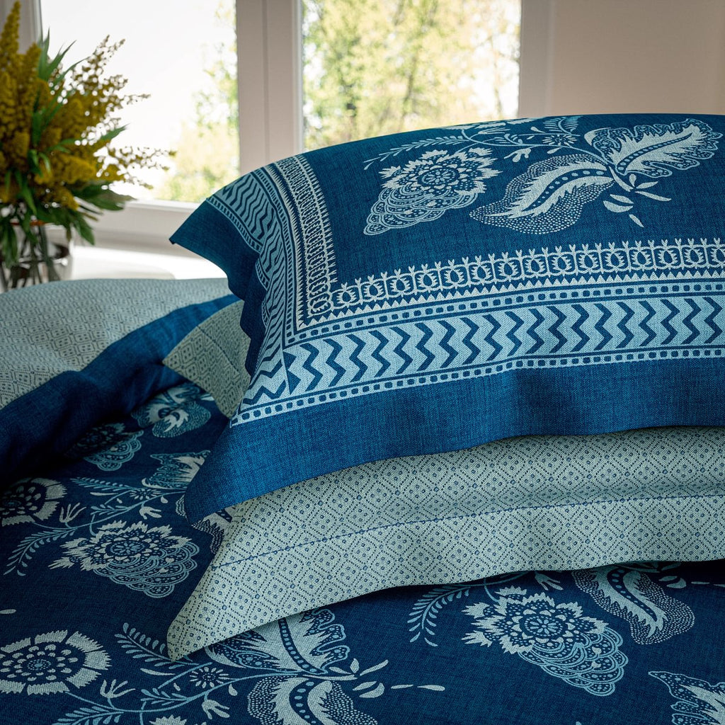 V & A Eastern Bloom Indigo Duvet Set