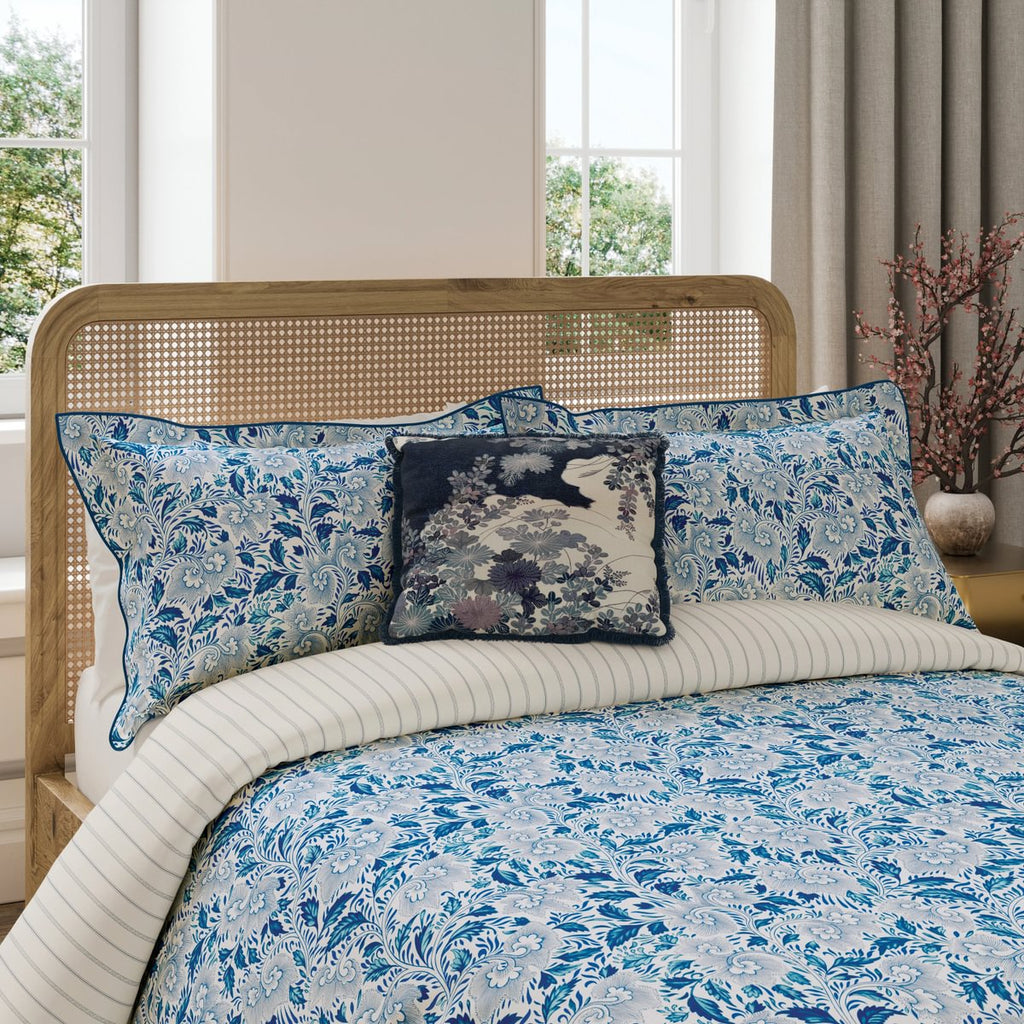 V & A Ornamental Bloom Indigo & Blue Duvet Set