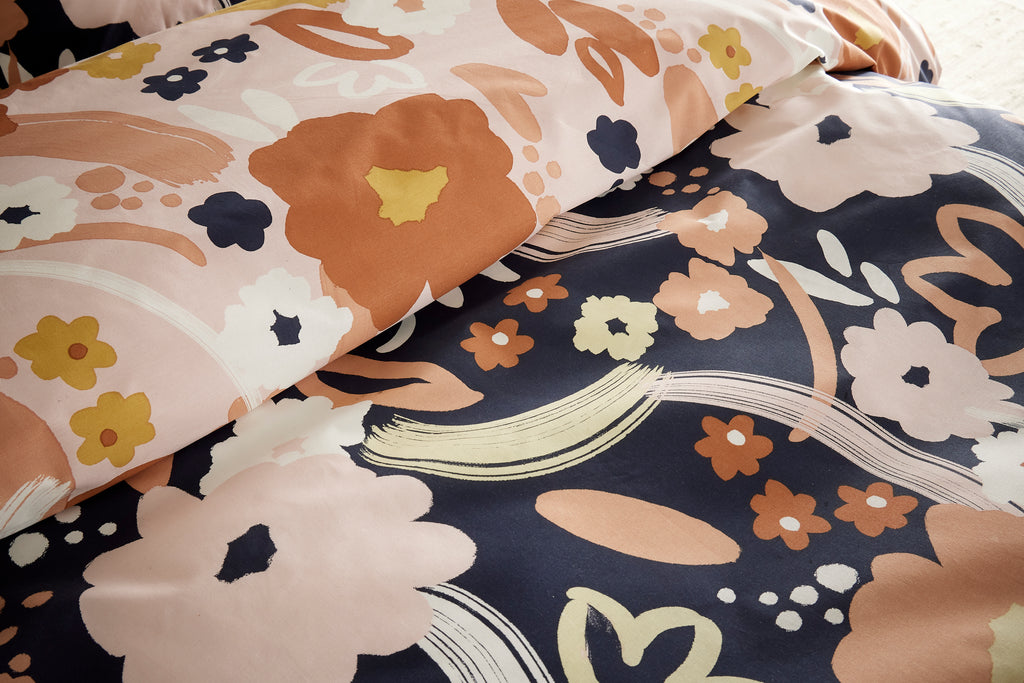 Vantona Essentials Floral Brush Multi Duvet Set