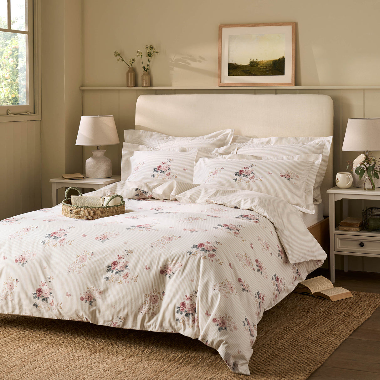 Sophie Allport Vintage Rose Pink Natural Duvet Set