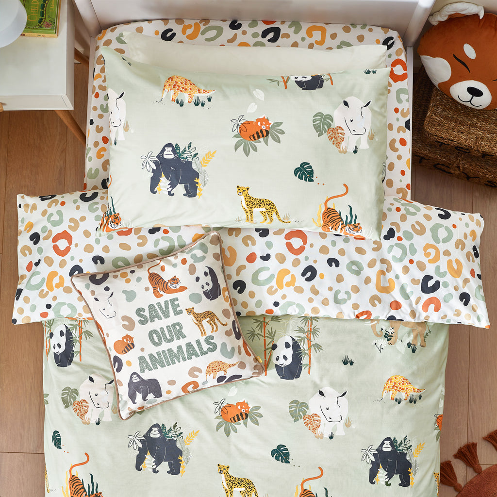 Little Furn Wildlife Multi/Green Duvet Set