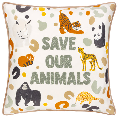 Little Furn Wildlife Save our Animals 43cm x 43cm Polyester Cushion