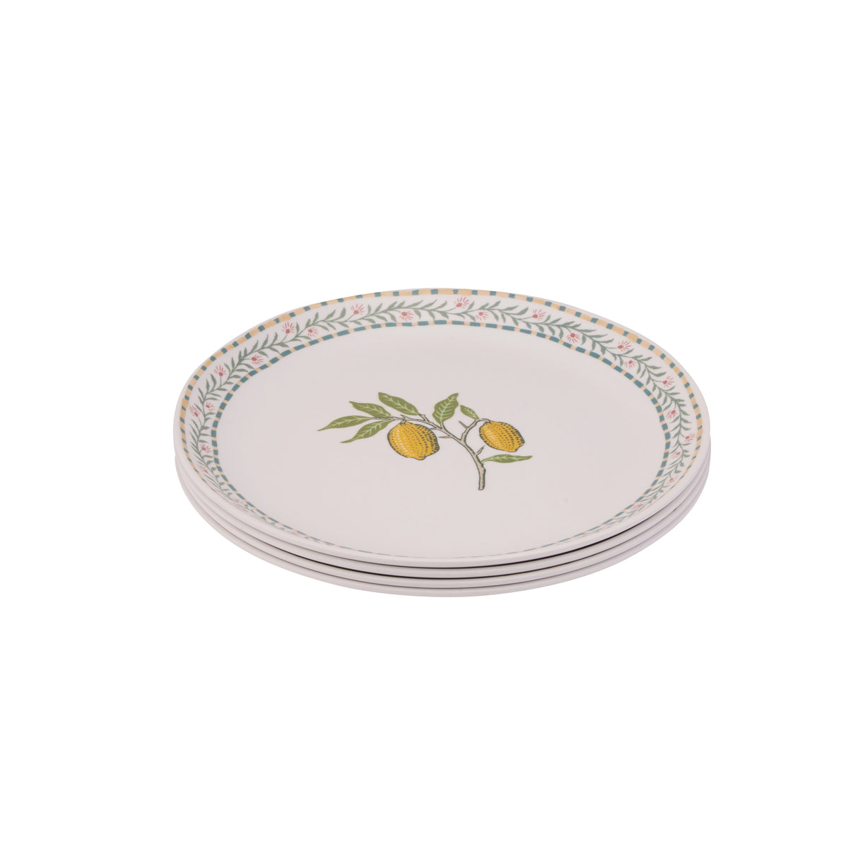 William Morris at Home WMFTMELDINPLT Fruit Set of 4 Melamine Dinner Plates
