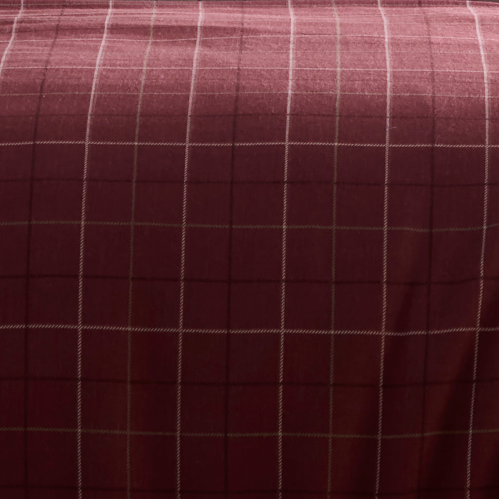 Dreams N Drapes Wynn Burgundy 100% BCI Brushed Cotton Duvet Set