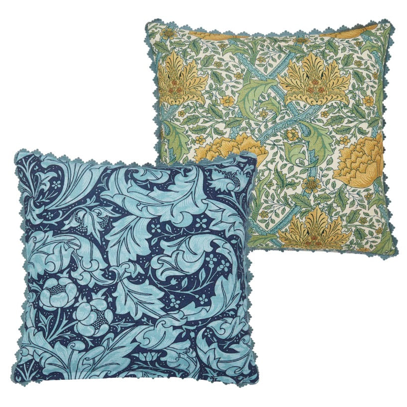 Morris & Co Windrush Sage & Indigo 50cm x 50cm Feather Filled Cushion