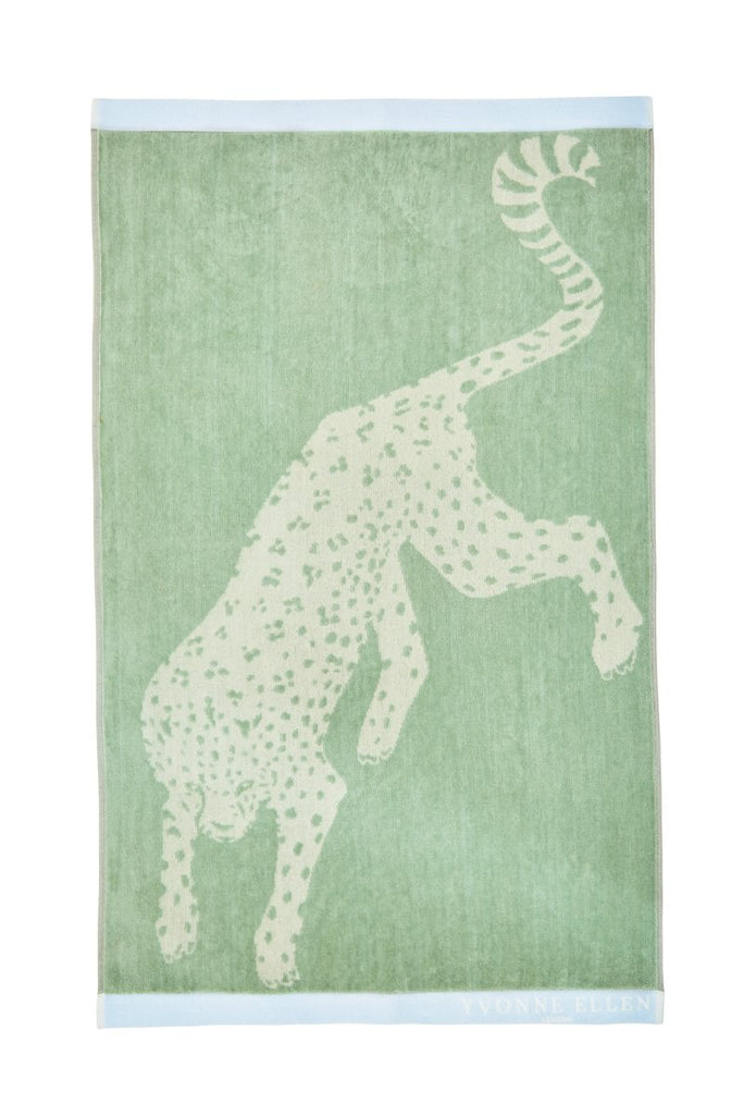 Yvonne Allen Leopard Fresh Sage 100% Cotton 550gsm Towels