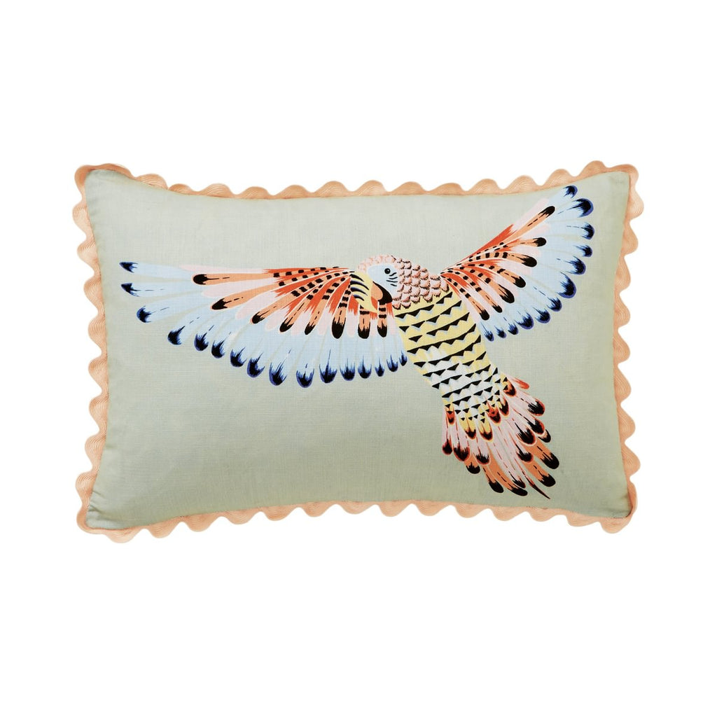 Yvonne Allen Parrot Sage 60cm x 40cm Fibre Filled Cushion