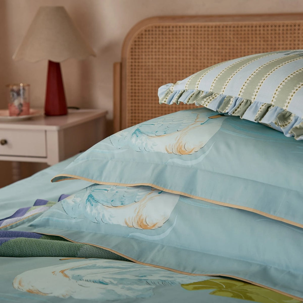 Yvonne Allen Sister Swans Aqua Duvet Set