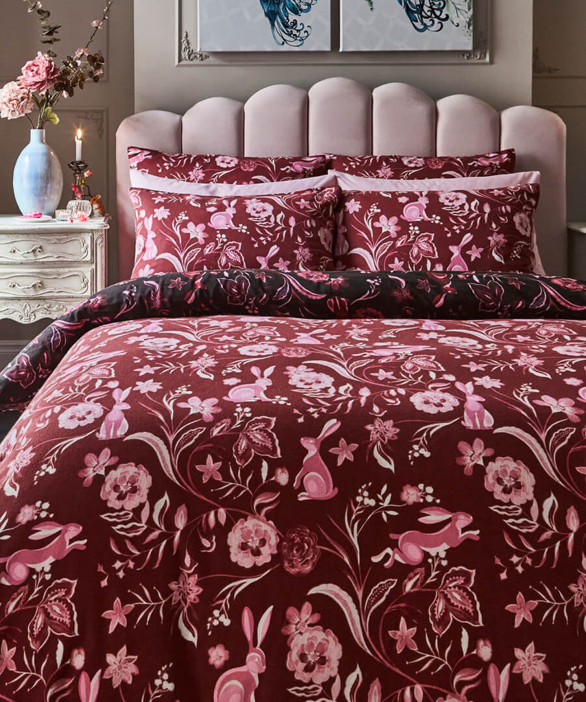 Joe Browns ZB152 Woodland Brushed Cotton Pink Duvet Set