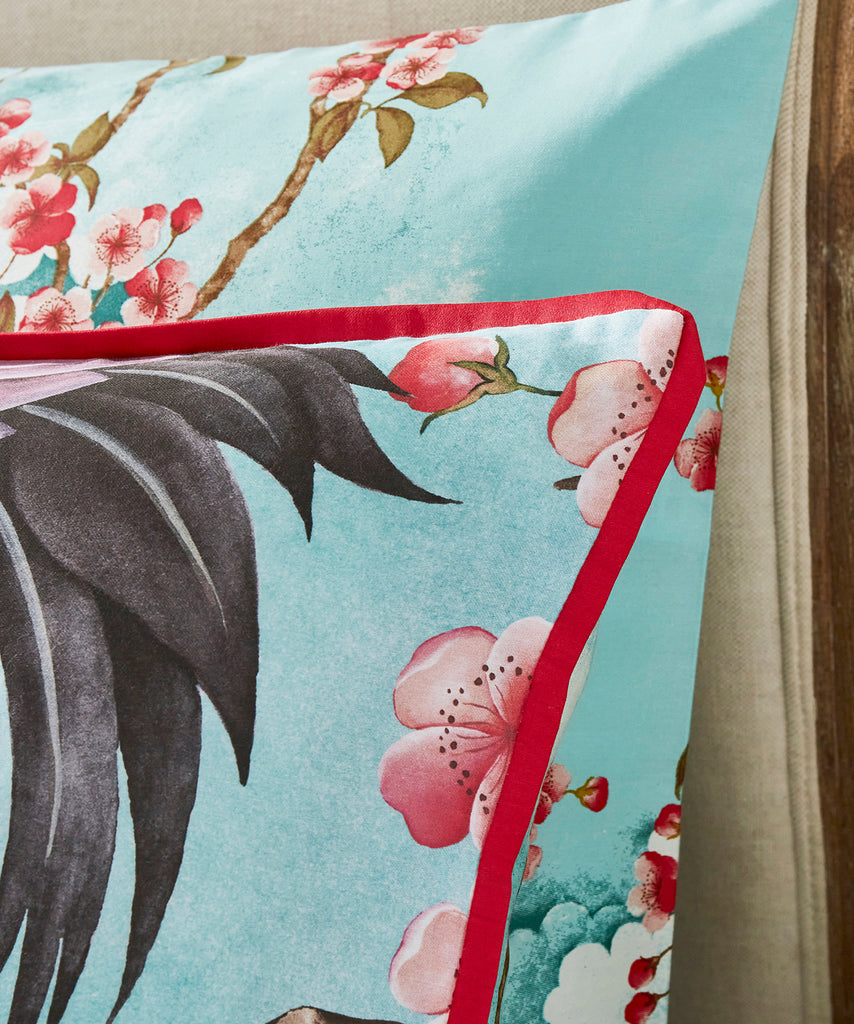 Joe Browns ZB192 Sakura Herons Oceanic Aqua Reversible Duvet Set