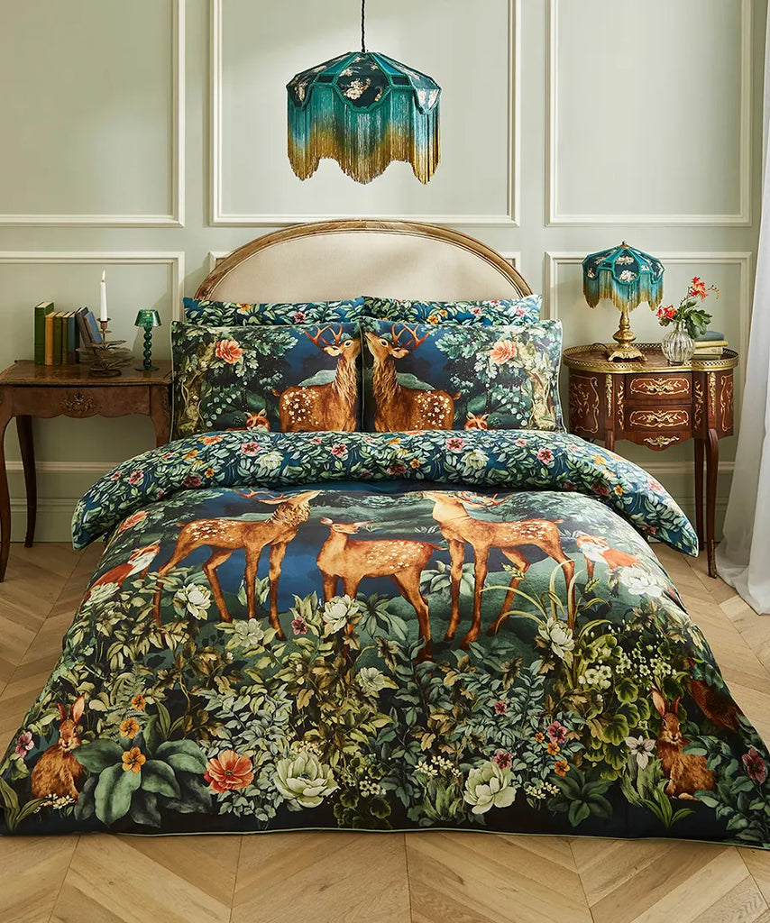 Joe Browns ZB221 Forest Oasis Green Sateen Duvet Set