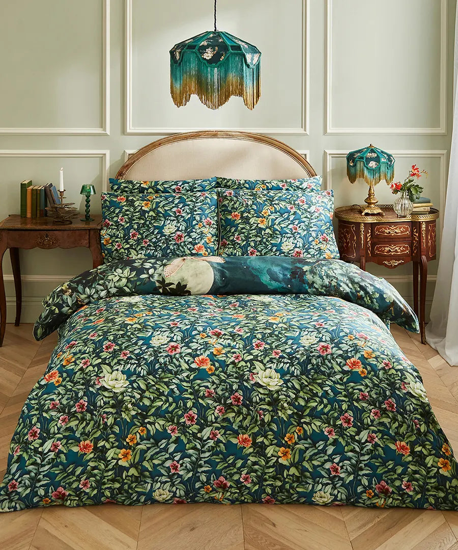 Joe Browns ZB221 Forest Oasis Green Sateen Duvet Set