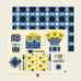 Orla Kiely Home 148192 Set of 2 Tea Towels Atomic Flower (Navy)